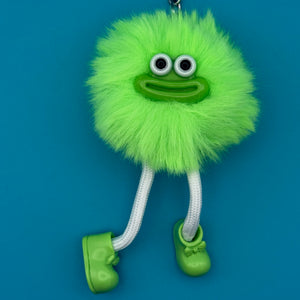 Neon Green Pom Pom Walking Weirdo -  vintage keychain vintage charms for bag nostalgia vintage keychains y2k collectible - Bag Crap