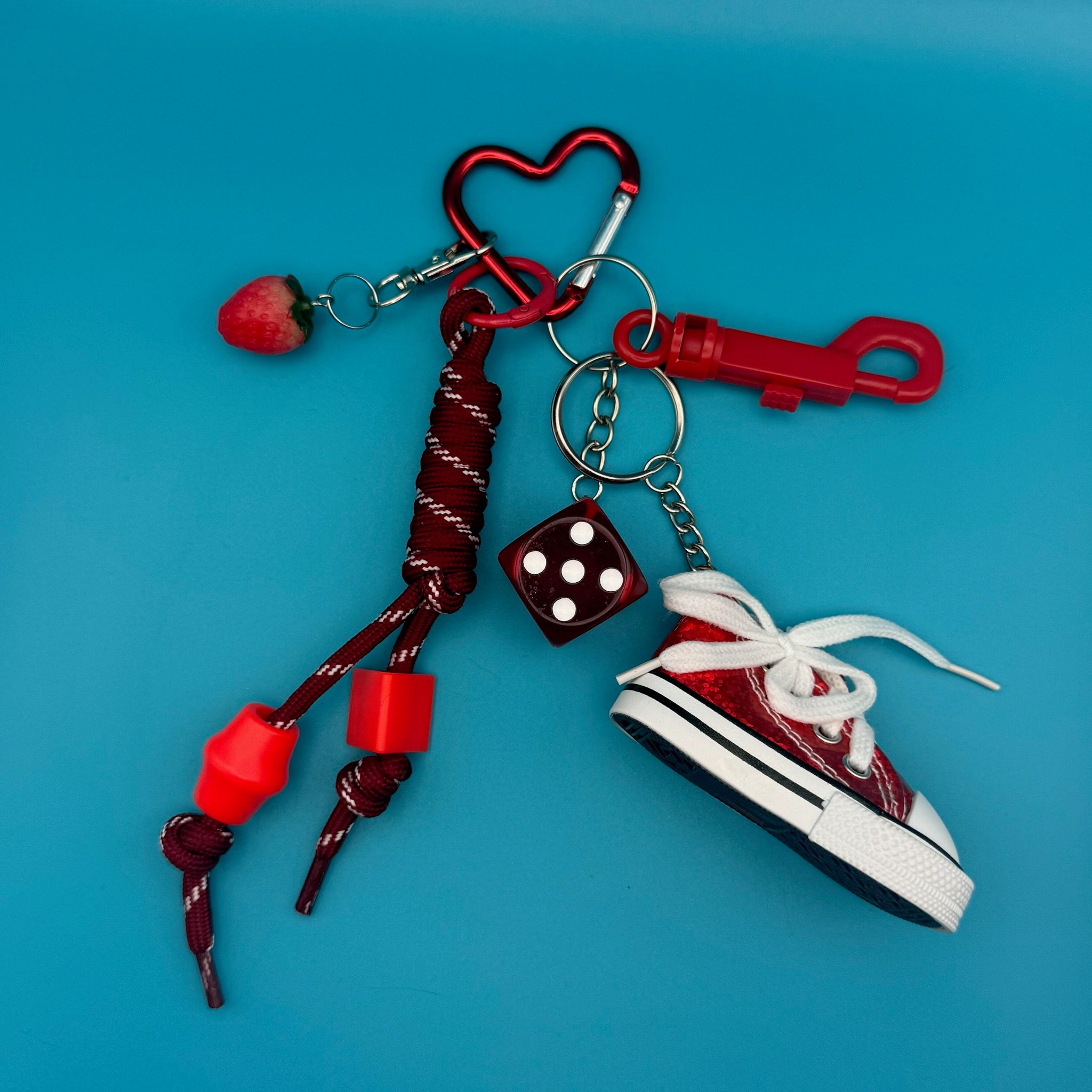 Retro Monochromatic Red   Pack - vintage bag charm packs nostalgia vintage y2k vintage keychain vintage charms for bag nostalgia vintage keychains y2k collectible - Bag Crap