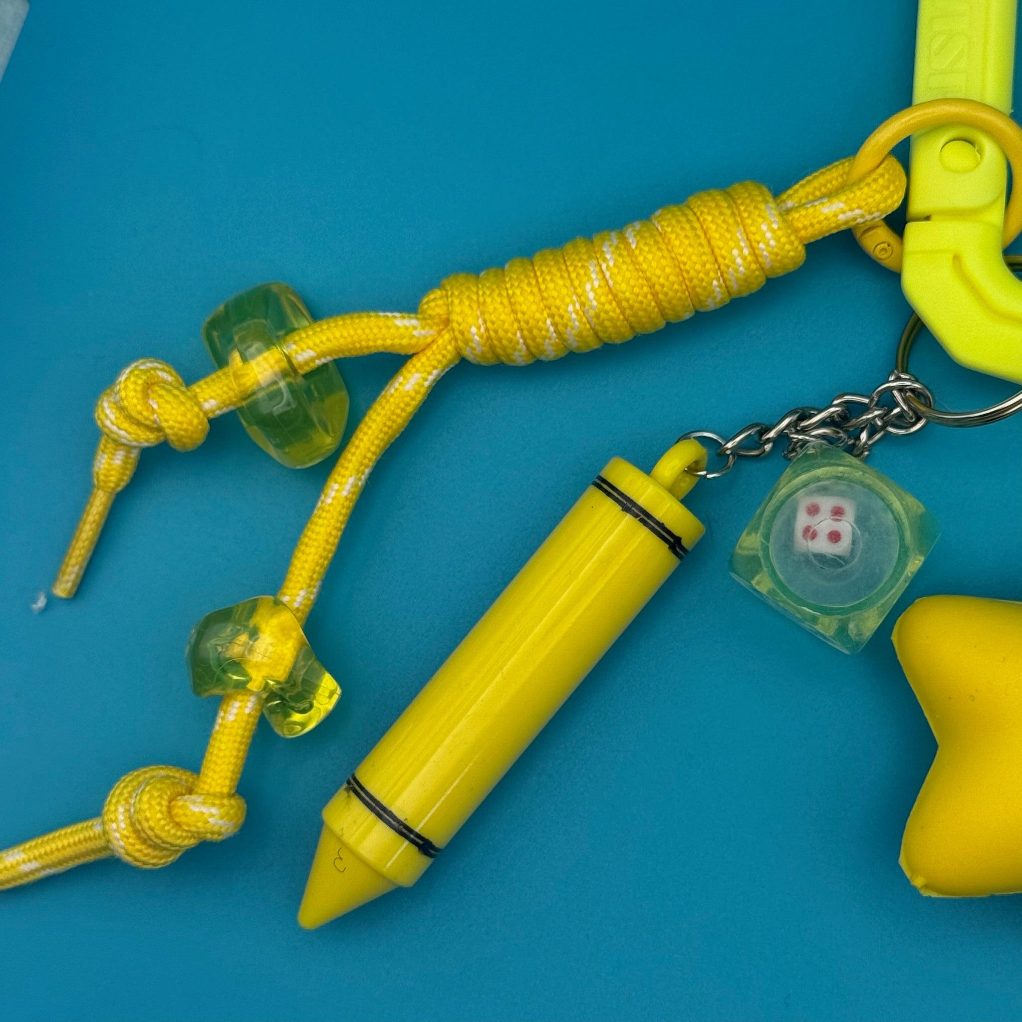 Monochromatic Neon Yellow   Pack - vintage bag charm packs nostalgia vintage y2k vintage keychain vintage charms for bag nostalgia vintage keychains y2k collectible - Bag Crap