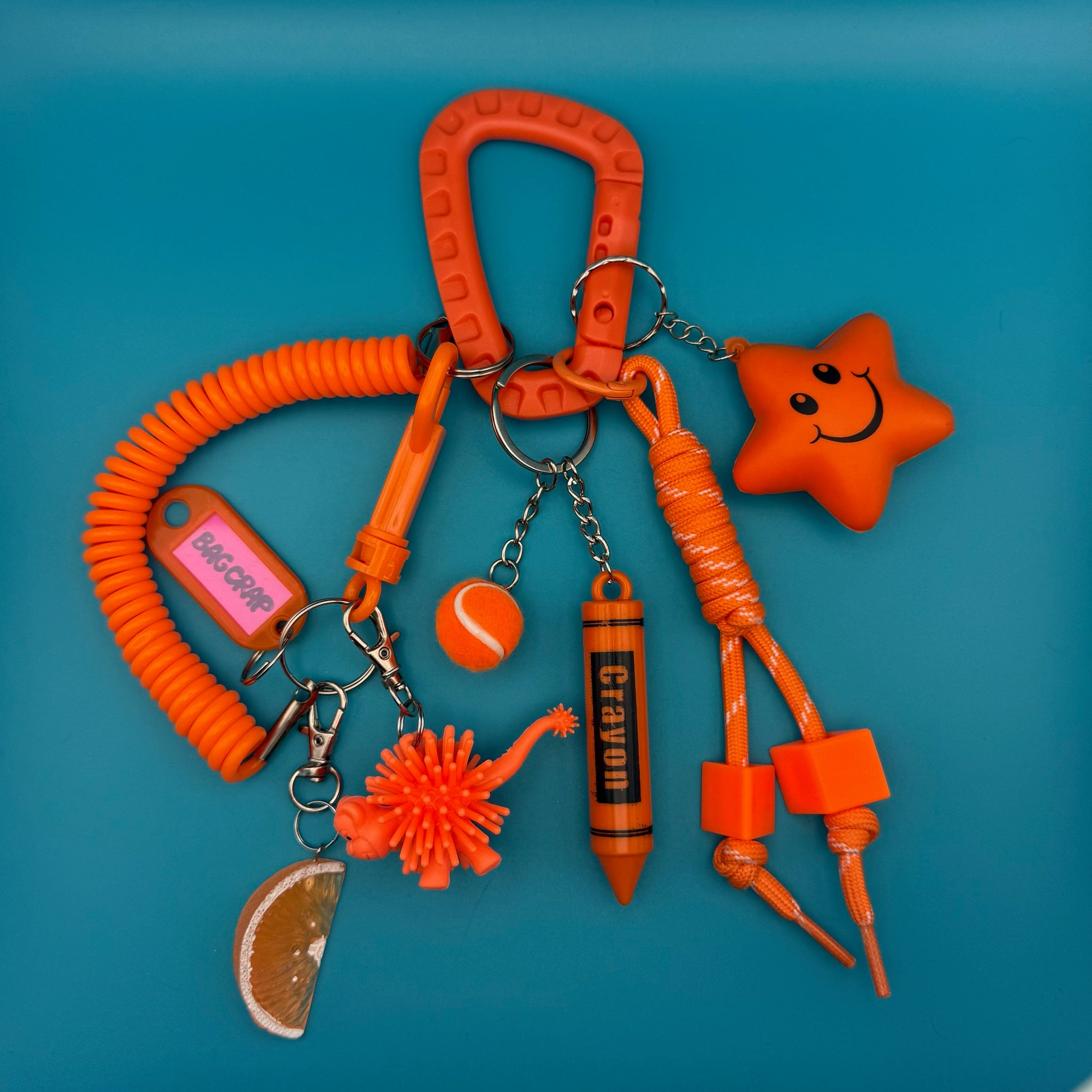 Retro Monochromatic Orange   Pack - vintage bag charm packs nostalgia vintage y2k vintage keychain vintage charms for bag nostalgia vintage keychains y2k collectible - Bag Crap