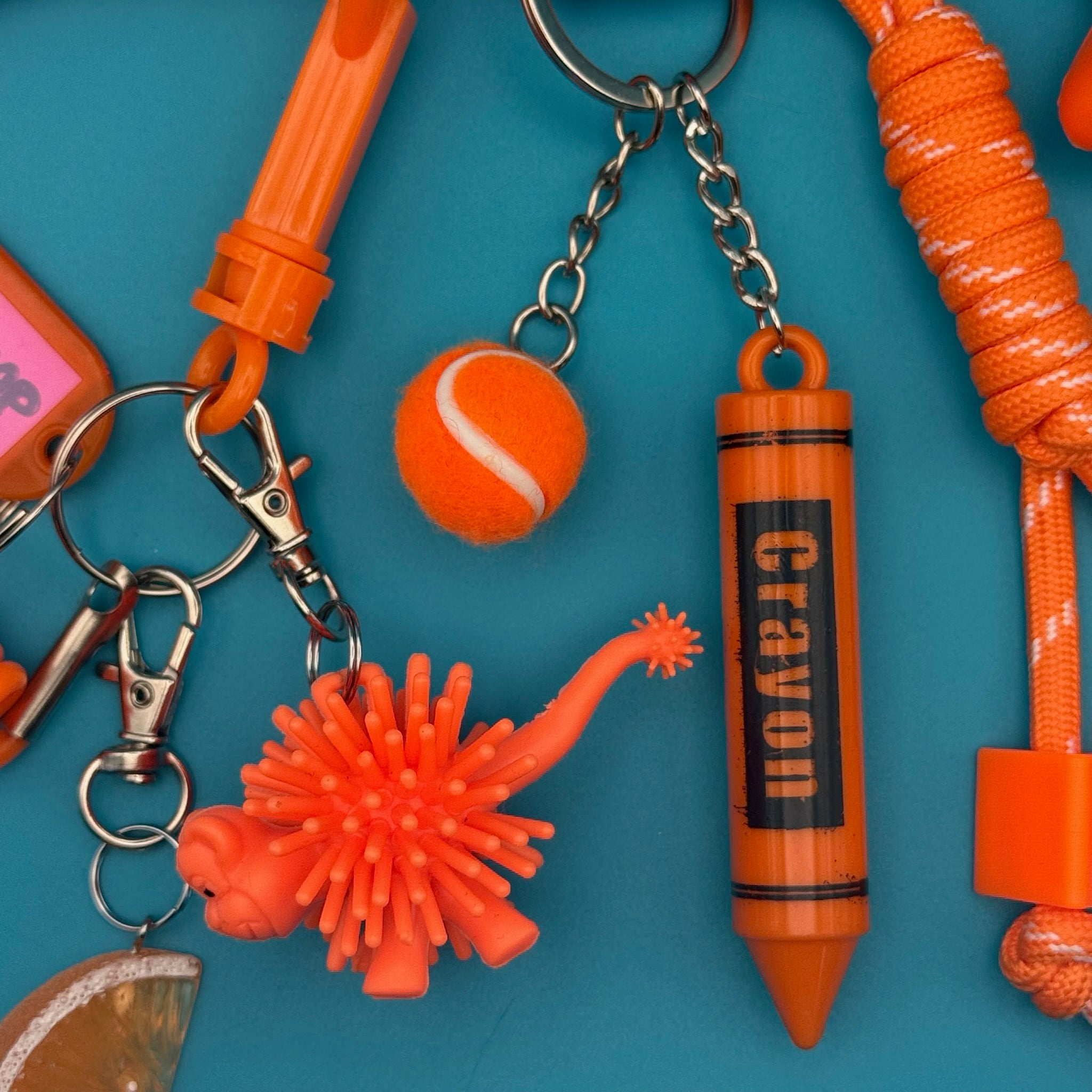 Retro Monochromatic Orange   Pack - vintage bag charm packs nostalgia vintage y2k vintage keychain vintage charms for bag nostalgia vintage keychains y2k collectible - Bag Crap
