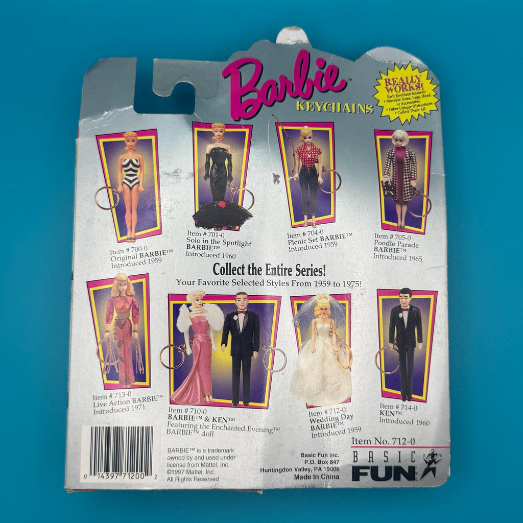 NIB 1997 Vintage Keychain: Wedding Day Barbie Keychain