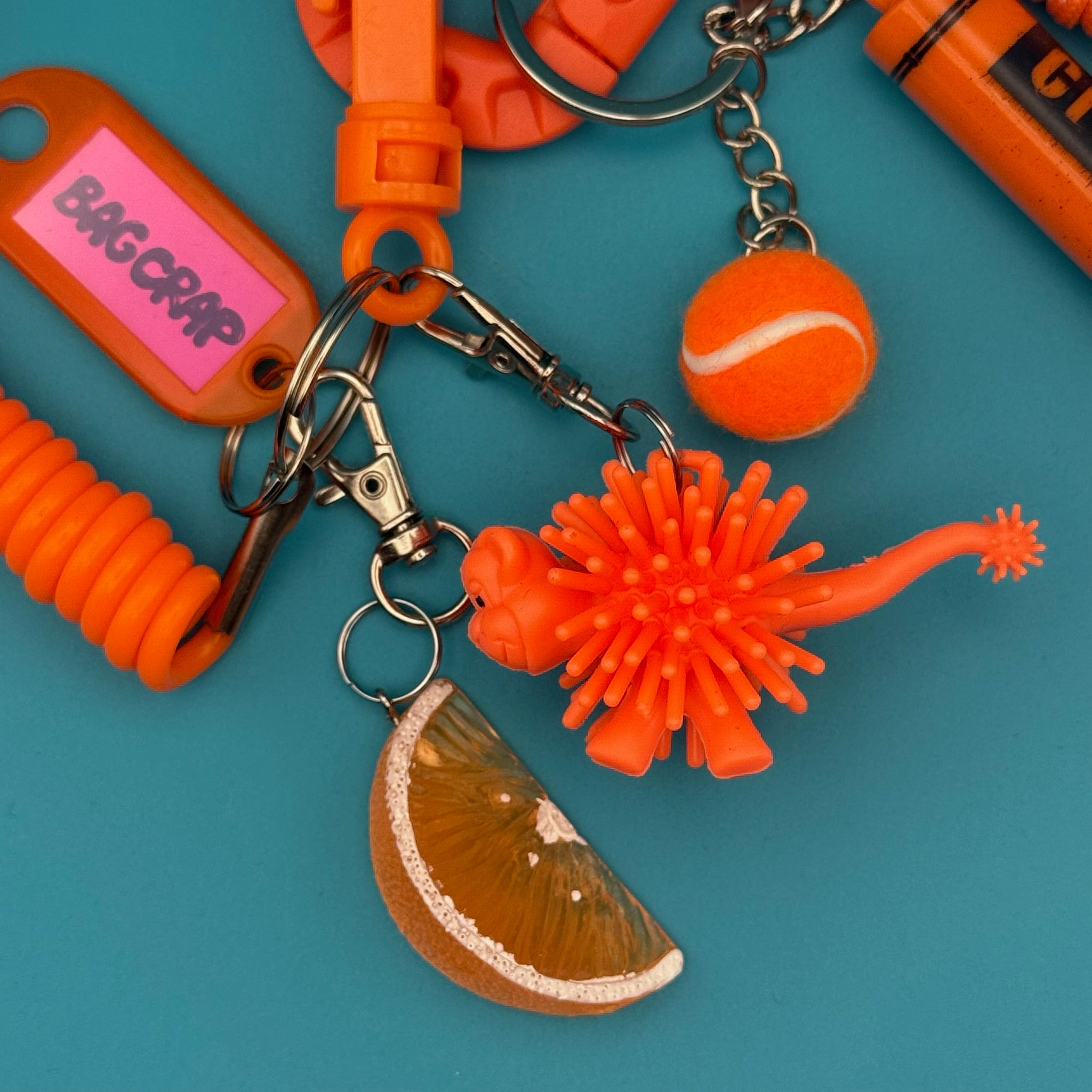Retro Monochromatic Orange   Pack - vintage bag charm packs nostalgia vintage y2k vintage keychain vintage charms for bag nostalgia vintage keychains y2k collectible - Bag Crap