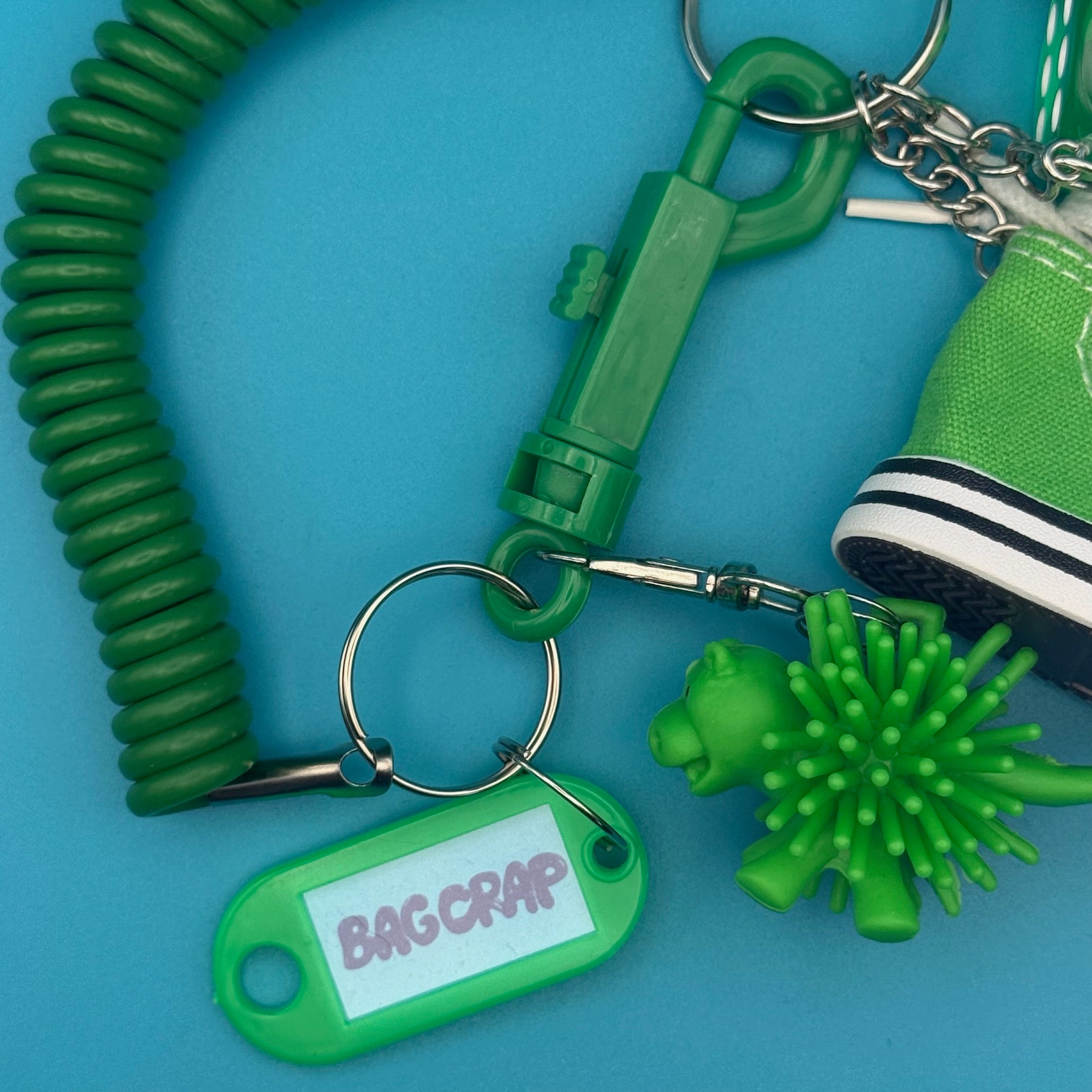 Retro Monochromatic Green   Pack - vintage bag charm packs nostalgia vintage y2k vintage keychain vintage charms for bag nostalgia vintage keychains y2k collectible - Bag Crap