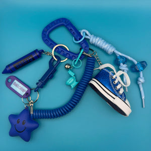 Retro Monochromatic Blue   Pack - vintage bag charm packs nostalgia vintage y2k vintage keychain vintage charms for bag nostalgia vintage keychains y2k collectible - Bag Crap