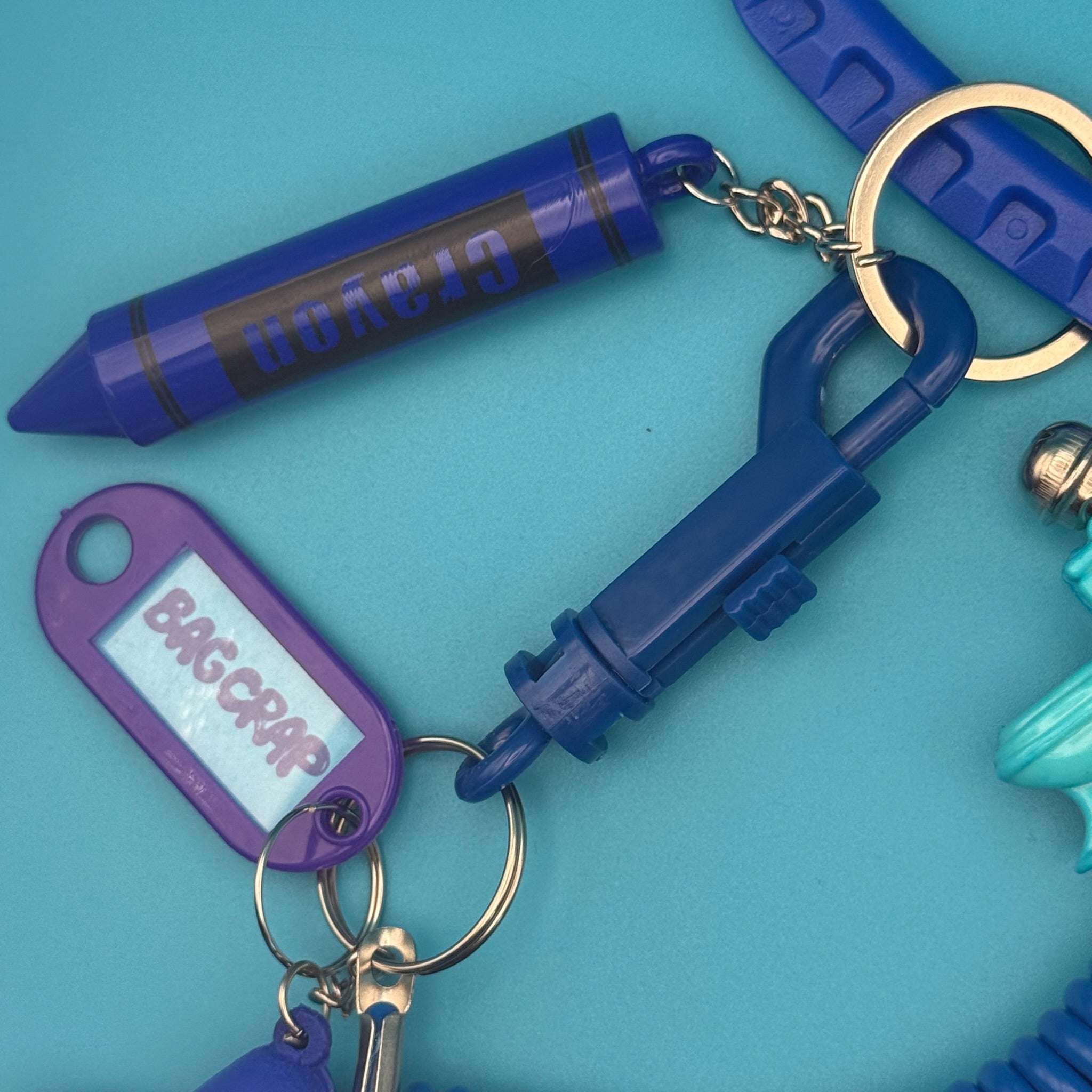 Retro Monochromatic Blue   Pack - vintage bag charm packs nostalgia vintage y2k vintage keychain vintage charms for bag nostalgia vintage keychains y2k collectible - Bag Crap