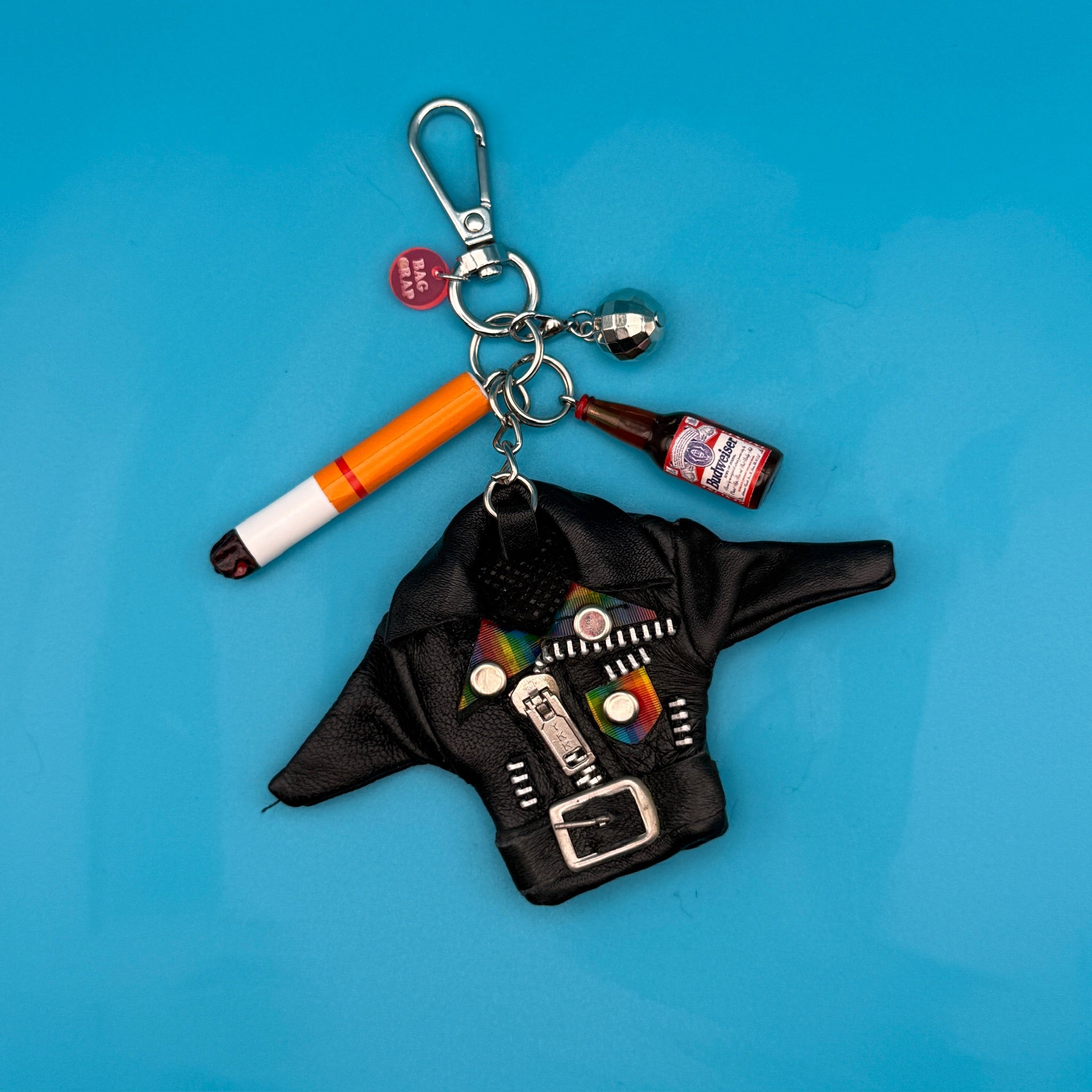 Cig & Beer Moto Jacket   Pack -  vintage keychain vintage charms for bag nostalgia vintage keychains y2k collectible - Bag Crap