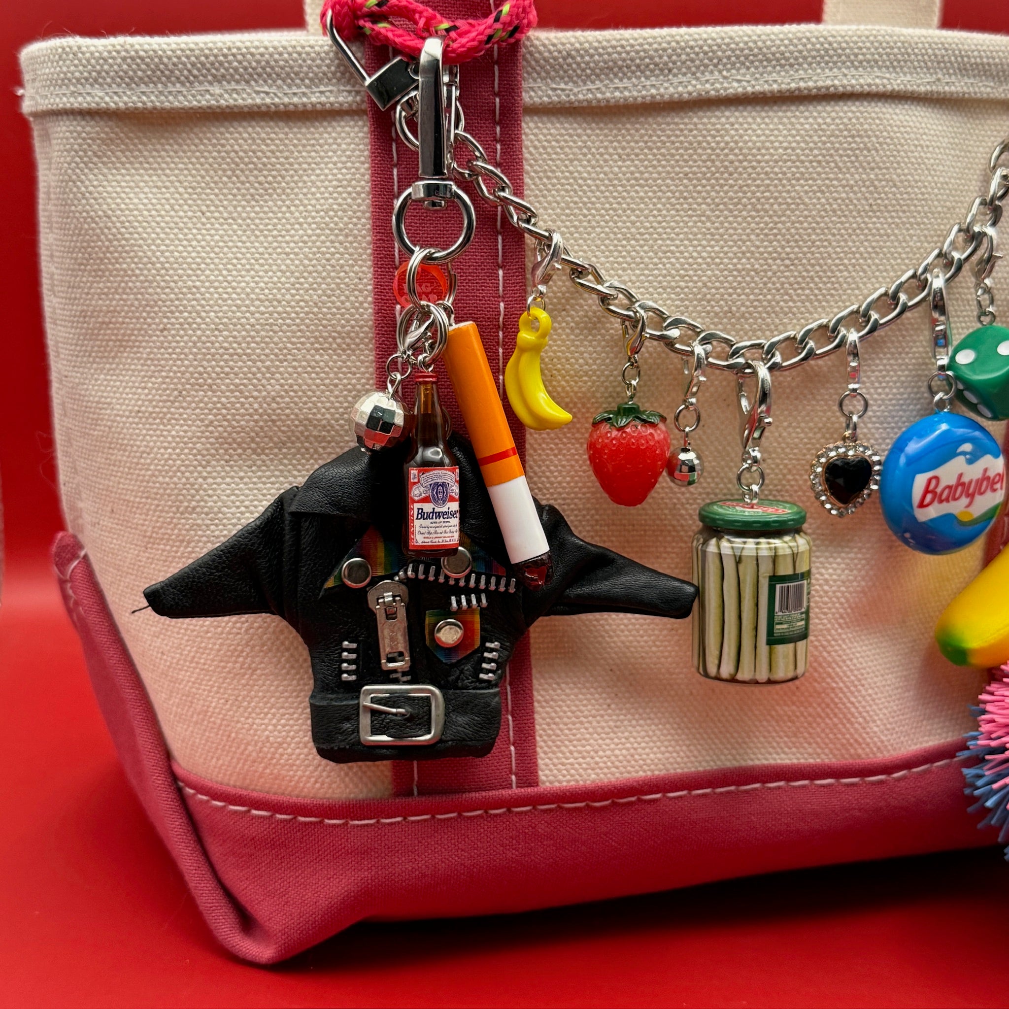 Cig & Beer Moto Jacket   Pack -  vintage keychain vintage charms for bag nostalgia vintage keychains y2k collectible - Bag Crap