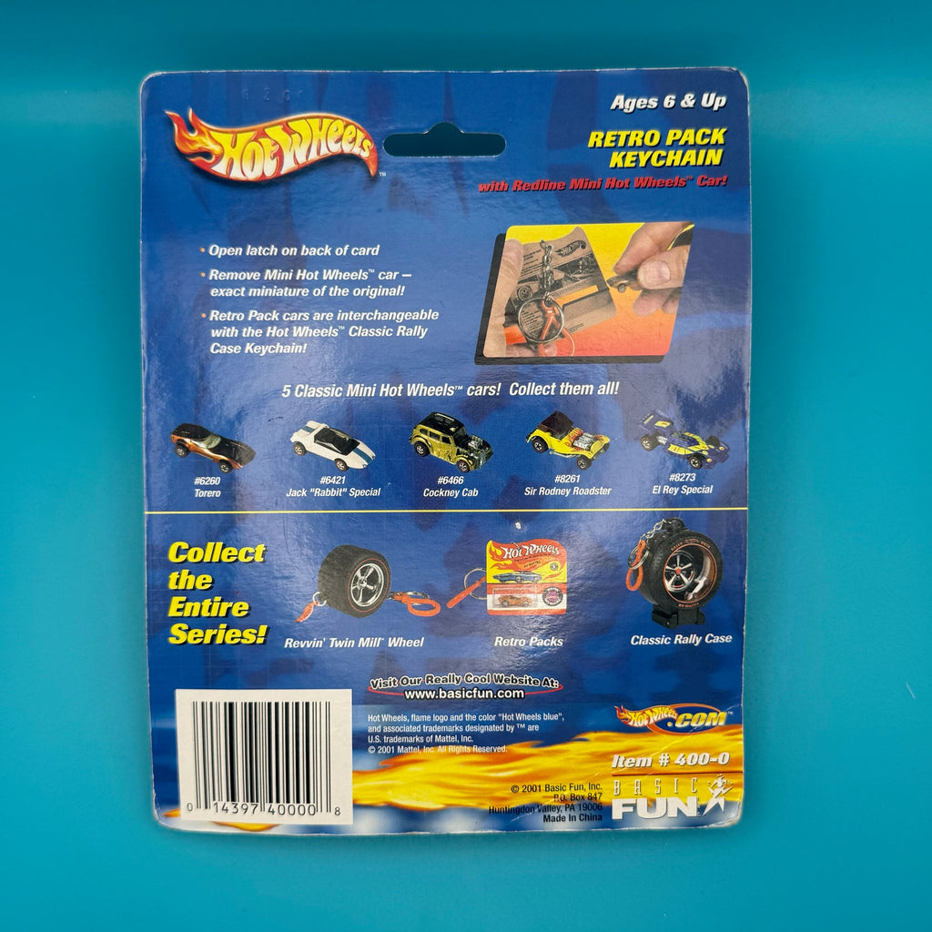 NIB 2001 Vintage Keychain: Hot Wheels Retro Pack Keychain