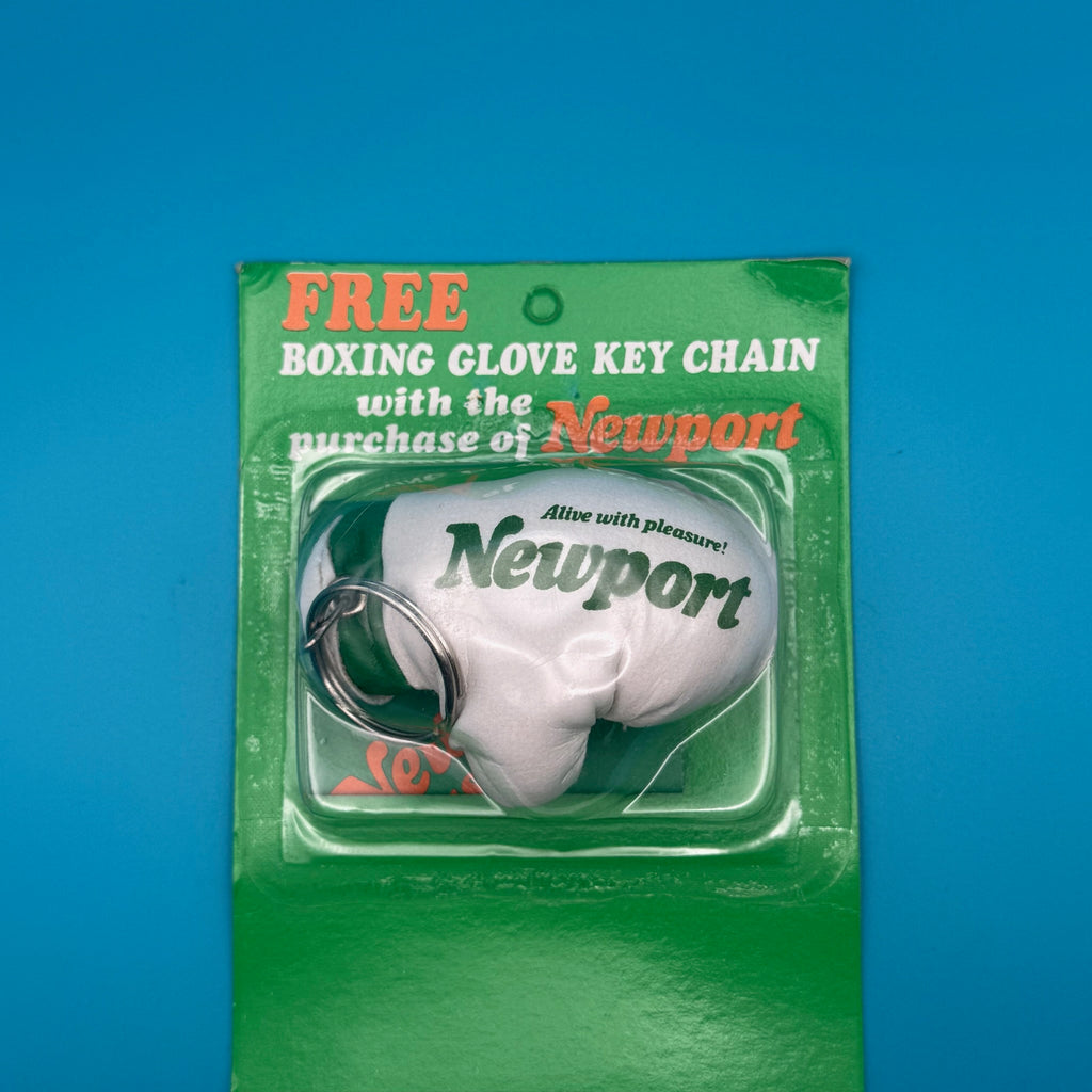 NIB 1987 Vintage Keychain: Newport Cigarettes Boxing Glove Keychain