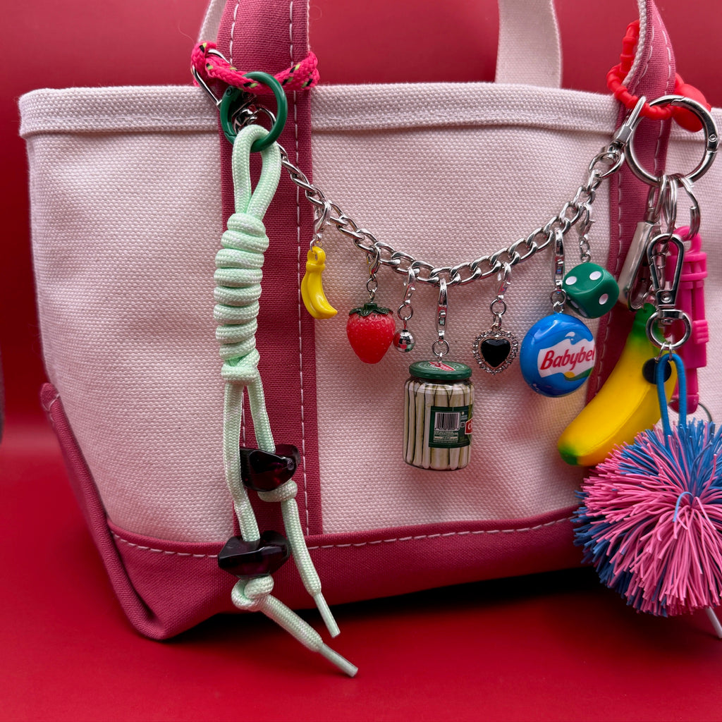 Pastel Chunky Beaded Paracord Bag Charms