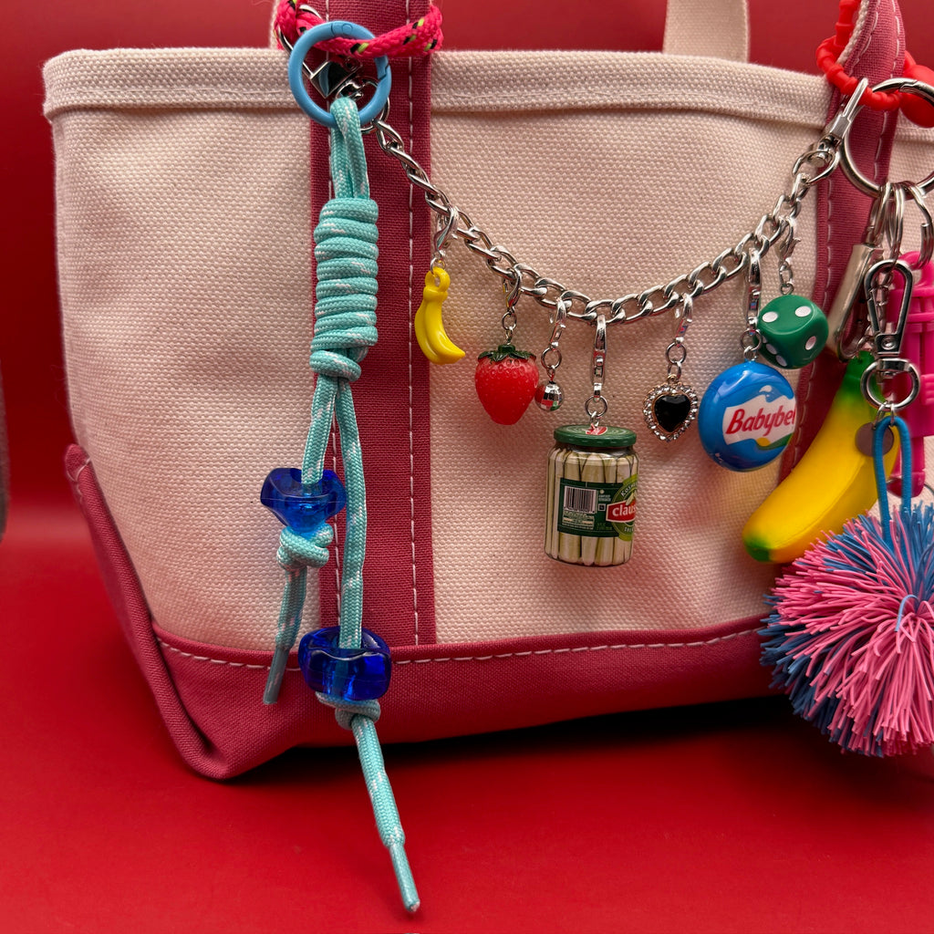 Pastel Chunky Beaded Paracord Bag Charms