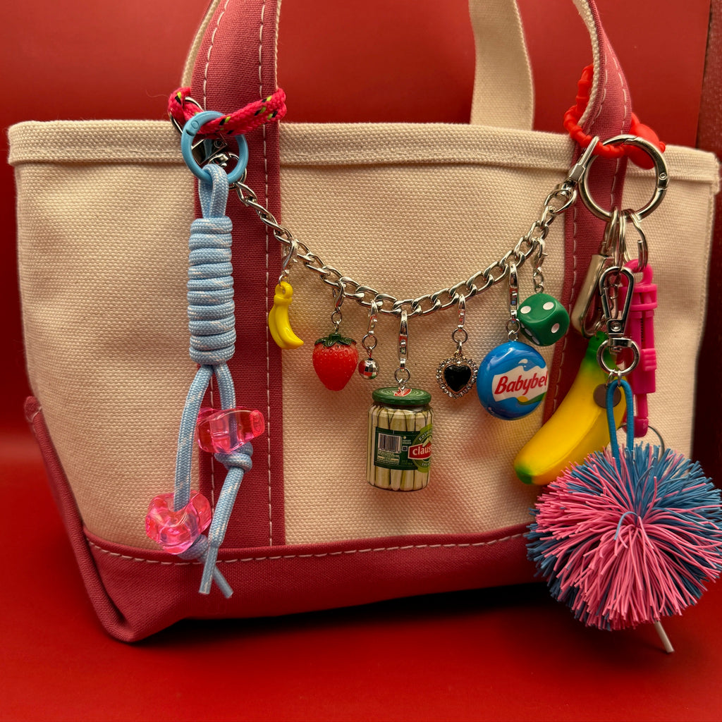 Pastel Chunky Beaded Paracord Bag Charms
