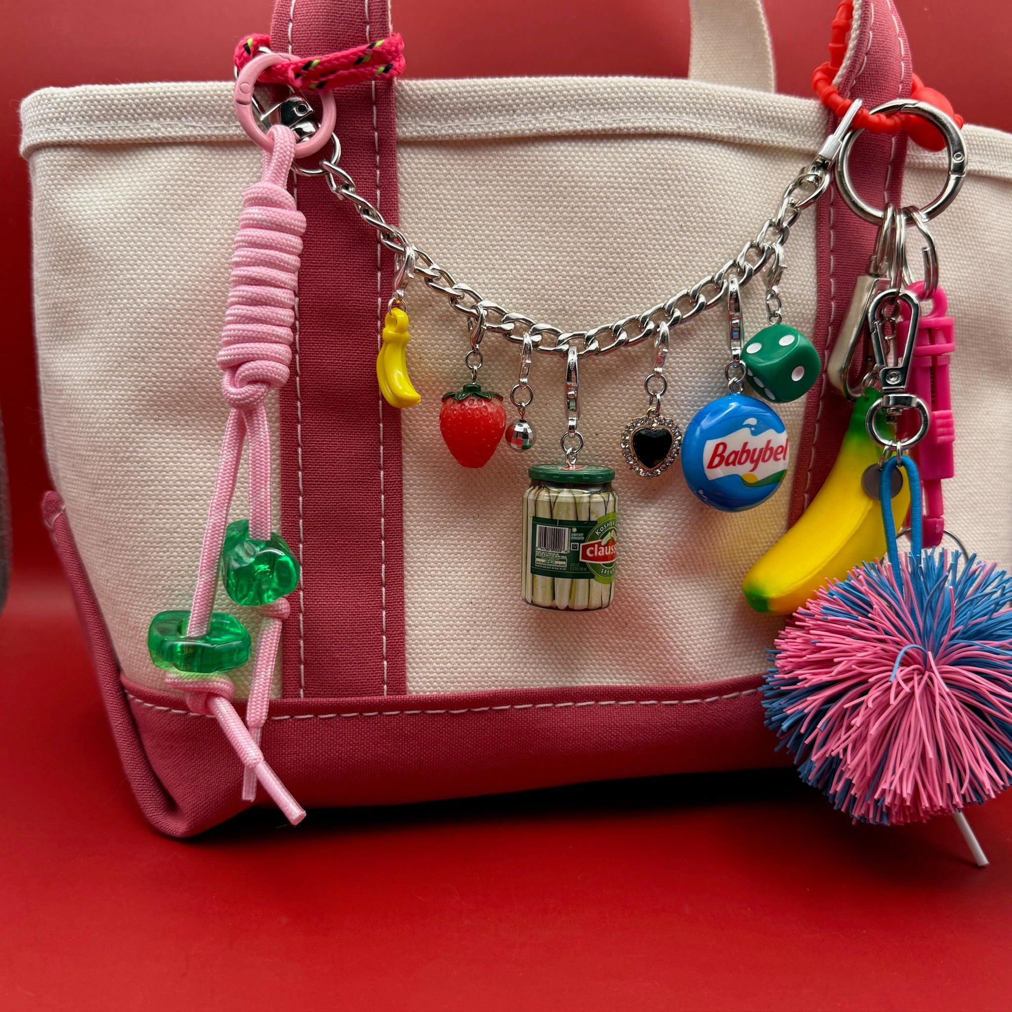 Pastel Chunky Beaded Paracord  s -  vintage keychain vintage charms for bag nostalgia vintage keychains y2k collectible - Bag Crap