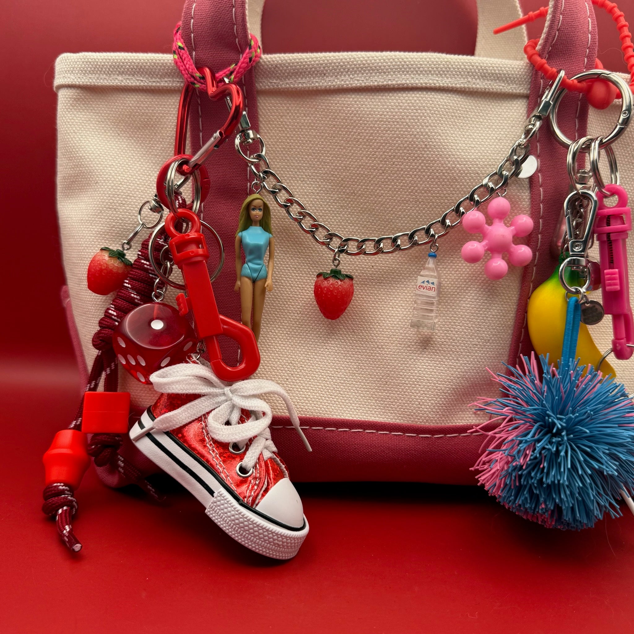 Retro Monochromatic Red   Pack - vintage bag charm packs nostalgia vintage y2k vintage keychain vintage charms for bag nostalgia vintage keychains y2k collectible - Bag Crap
