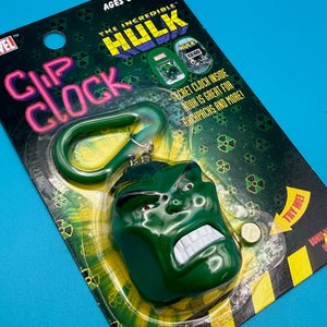 NIB 2003  : The Incredible Hulk Clip Clock -  vintage keychain vintage charms for bag nostalgia vintage keychains y2k collectible - Bag Crap