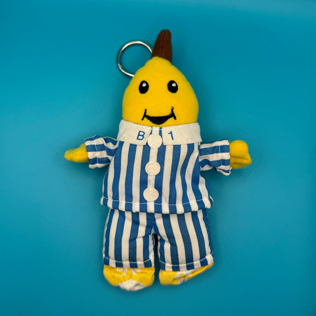 Vintage 90s Bananas in Pajamas Plush Bag Charm Keychain