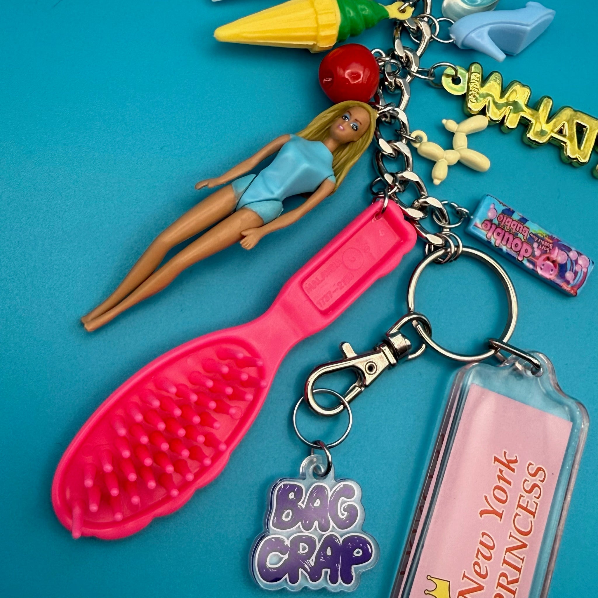 1:1  Barbie 'New York Princess'   Chain - barbie doll toy pink rare vintage keychain vintage charms for bag nostalgia vintage keychains y2k collectible - Bag Crap