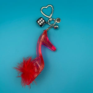Pink Feather Pump - vintage bag charm packs nostalgia vintage y2k vintage keychain vintage charms for bag nostalgia vintage keychains y2k collectible - Bag Crap