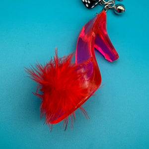 Pink Feather Pump - vintage bag charm packs nostalgia vintage y2k vintage keychain vintage charms for bag nostalgia vintage keychains y2k collectible - Bag Crap
