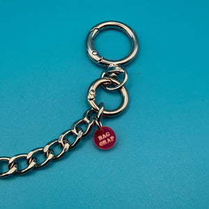 8' Silver Metal Circular Swivel Spring Clip-Chain - clips carabiners charms keychains bag designer vintage keychain vintage charms for bag nostalgia vintage keychains y2k collectible - Bag Crap