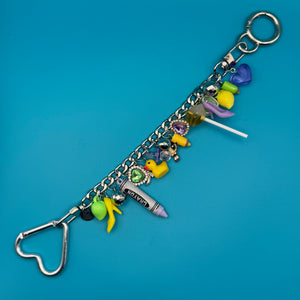 One-of-one Pastel Green & Purple   Chain - vintage bag charm chains silver nostalgia vintage y2k vintage keychain vintage charms for bag nostalgia vintage keychains y2k collectible - Bag Crap