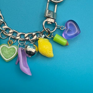One-of-one Pastel Green & Purple   Chain - vintage bag charm chains silver nostalgia vintage y2k vintage keychain vintage charms for bag nostalgia vintage keychains y2k collectible - Bag Crap