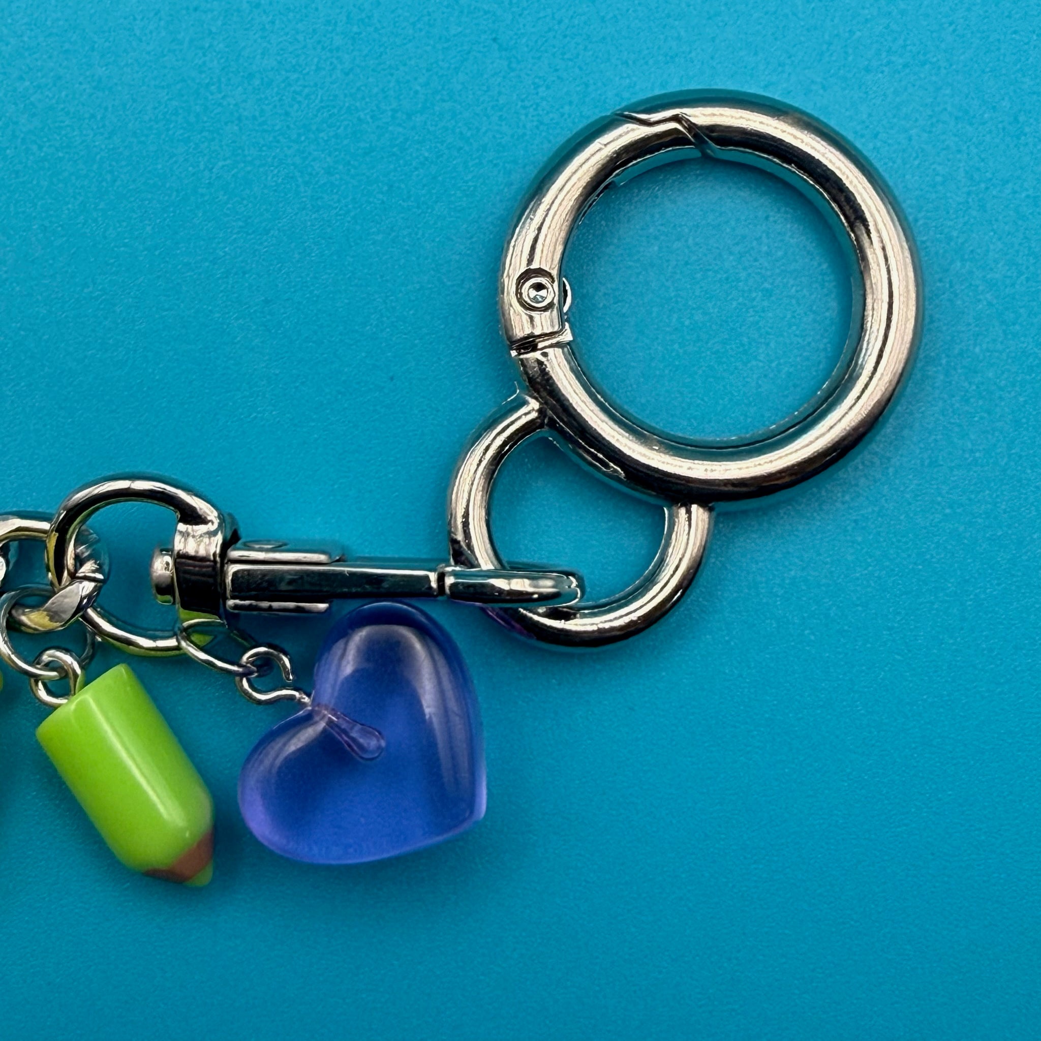 One-of-one Pastel Green & Purple   Chain - vintage bag charm chains silver nostalgia vintage y2k vintage keychain vintage charms for bag nostalgia vintage keychains y2k collectible - Bag Crap