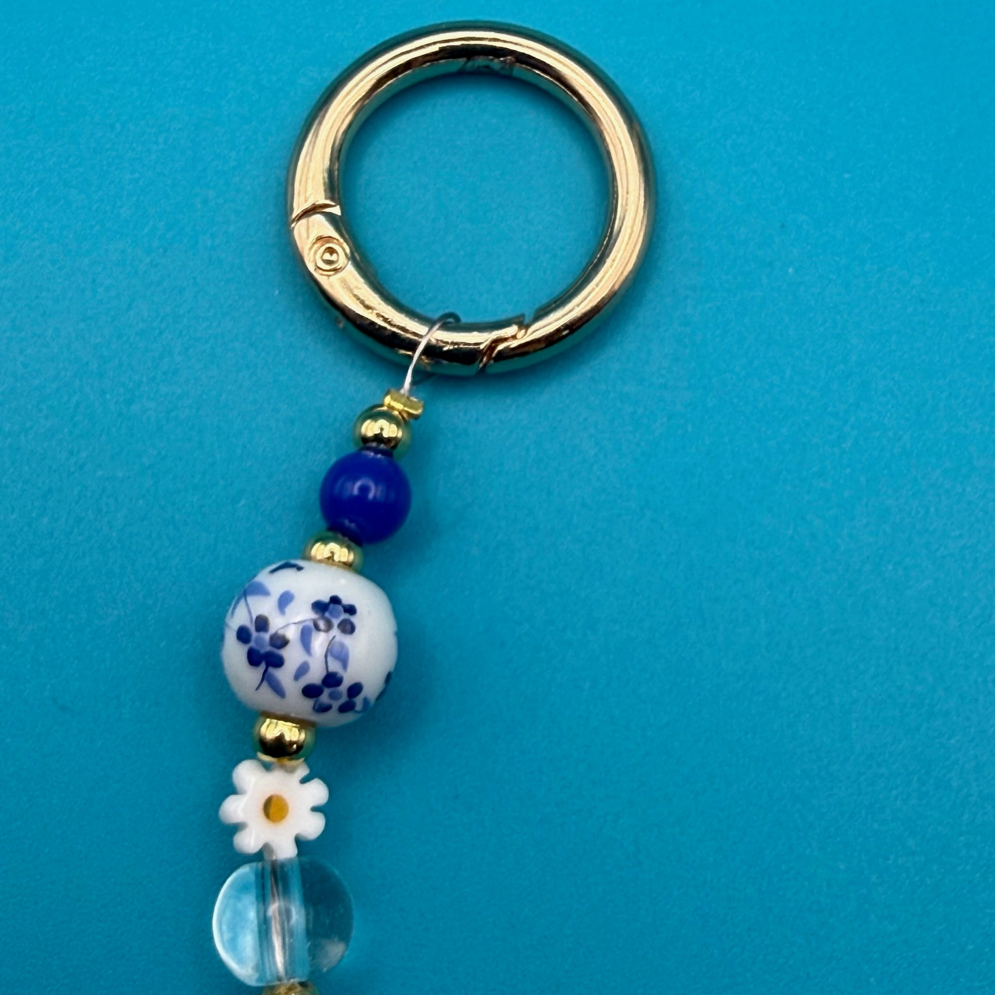 Glass Bead  — Evil Eye, Blue Parrot -  vintage keychain vintage charms for bag nostalgia vintage keychains y2k collectible - Bag Crap