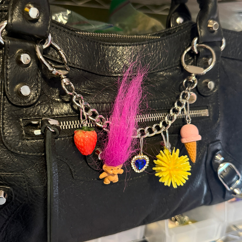 Vintage Troll Doll Bag Charm Chain