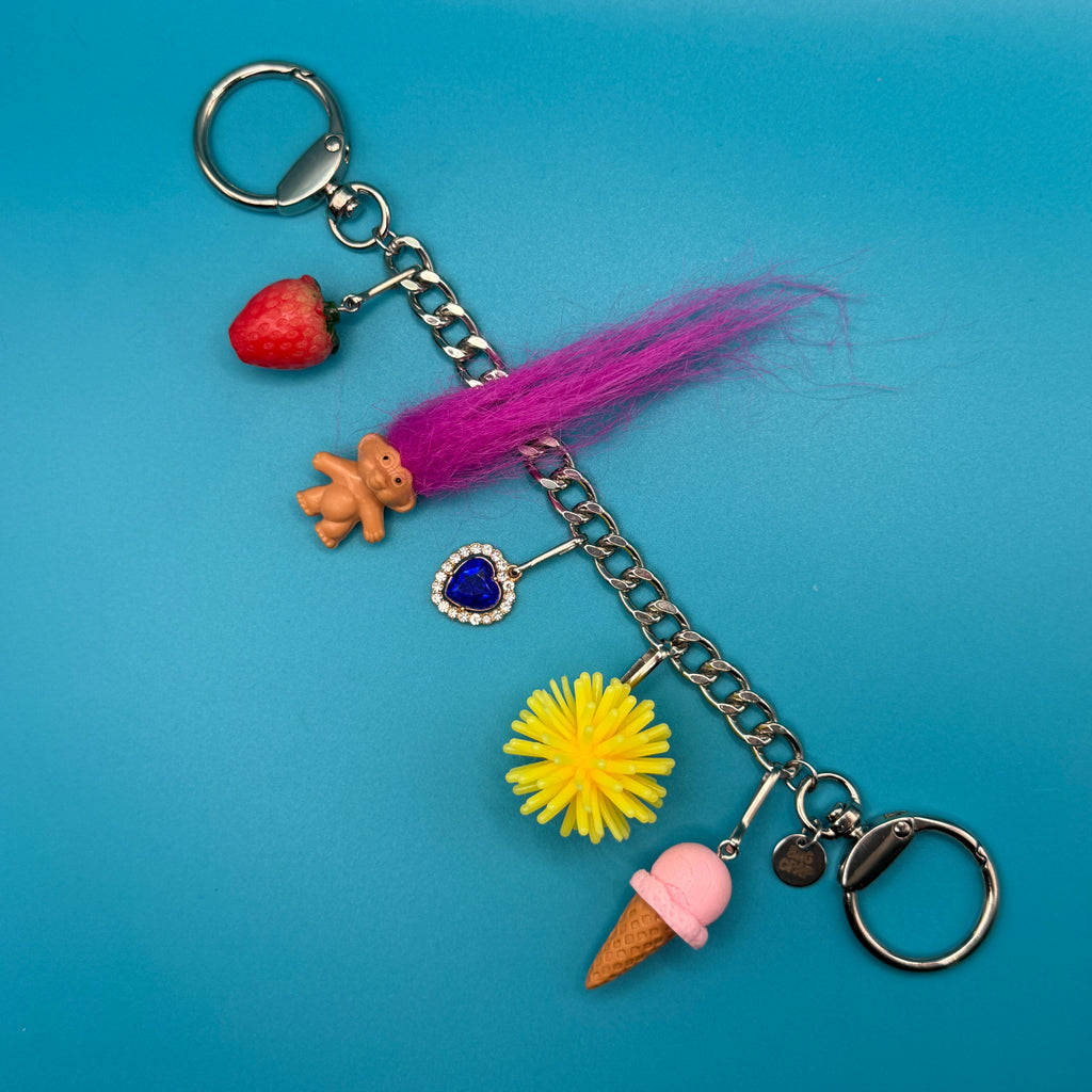 Vintage Troll Doll Bag Charm Chain