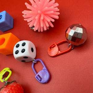 Bag Crap - Trinket Shoe Charm Set: Pretzel + Strawberry + Dice