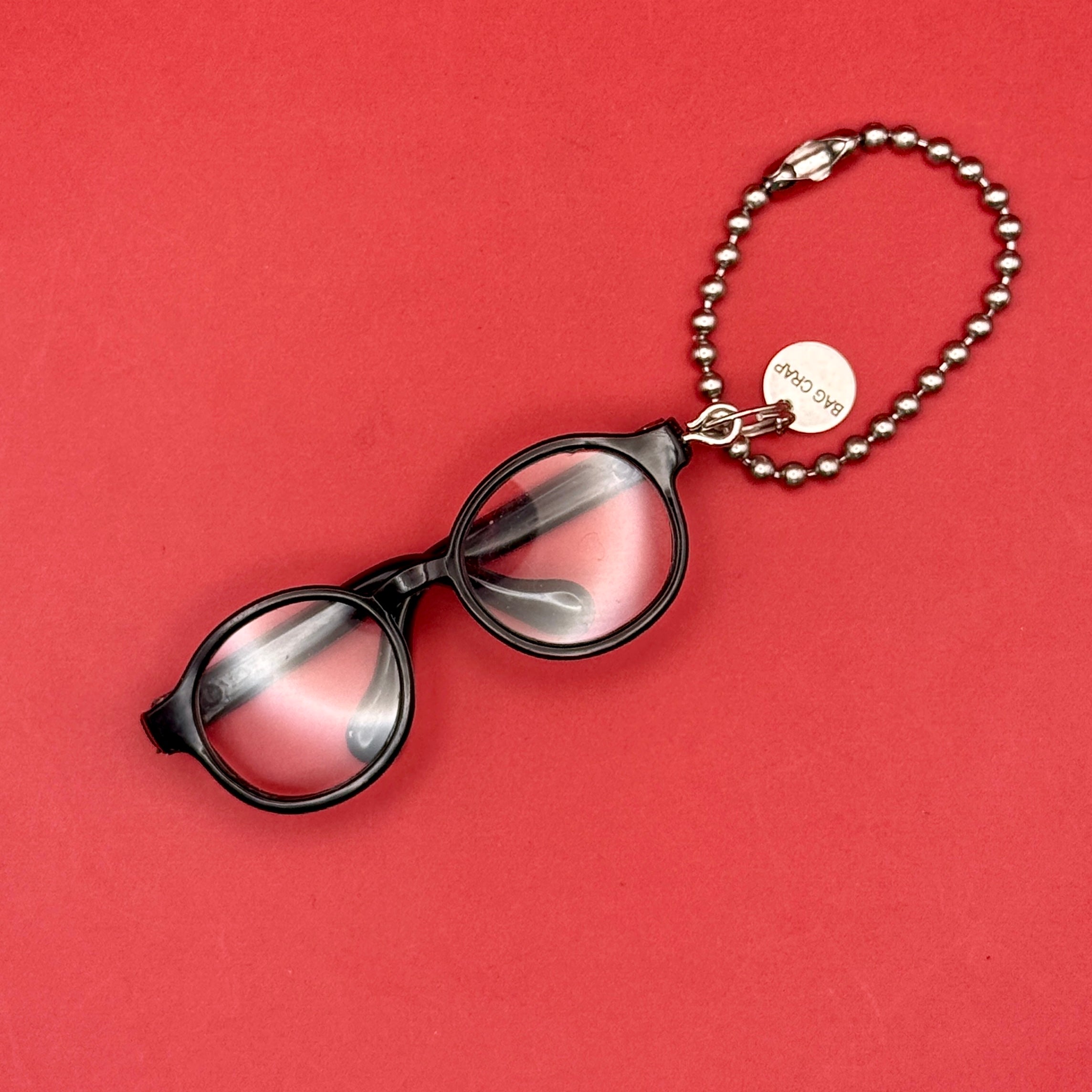 Black Plastic Glasses -  vintage keychain vintage charms for bag nostalgia vintage keychains y2k collectible - Bag Crap