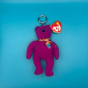 Teenie Beanie Baby Millennium Bear -  vintage keychain vintage charms for bag nostalgia vintage keychains y2k collectible - Bag Crap