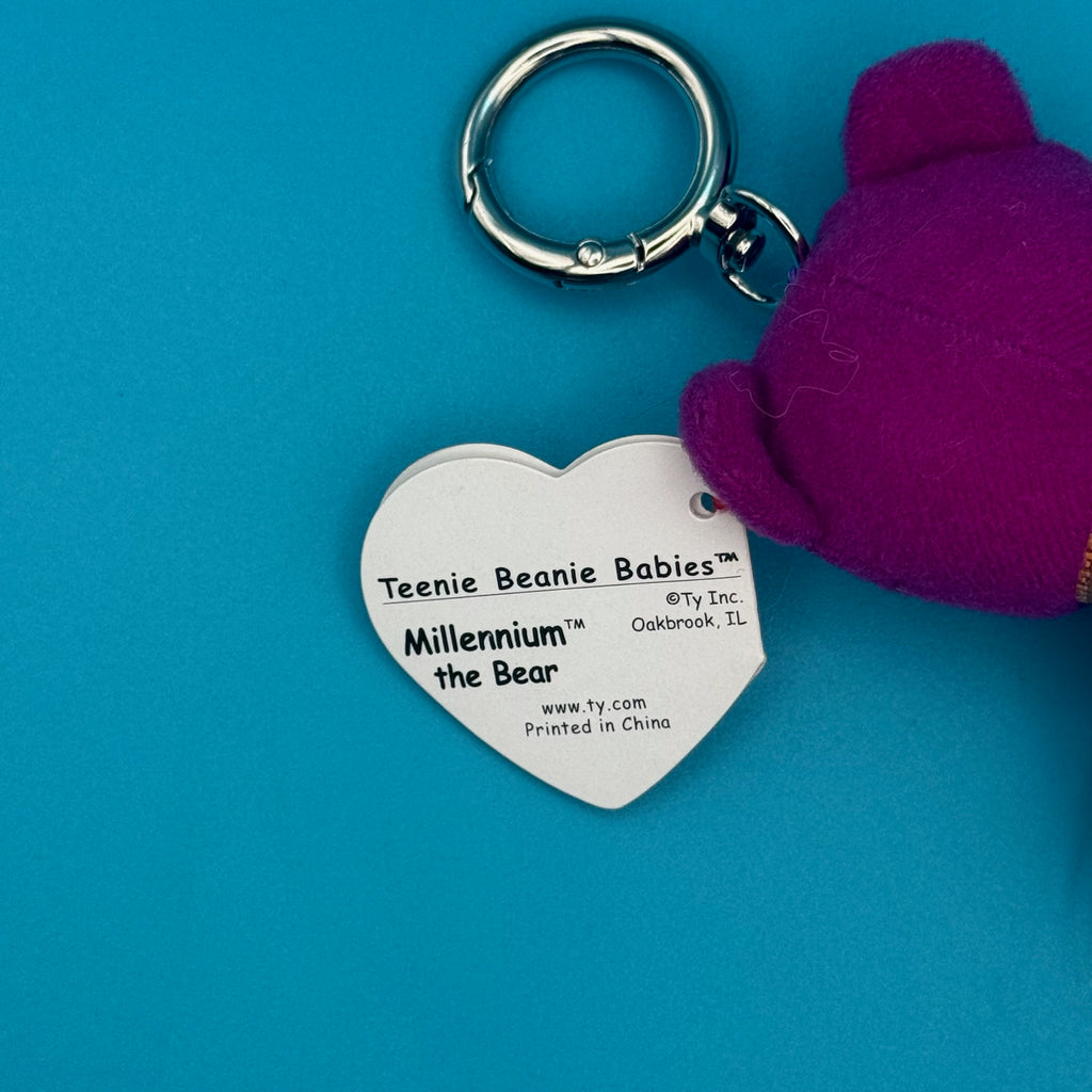 Vintage Teenie Beanie Baby Millennium Bear Bag Charm