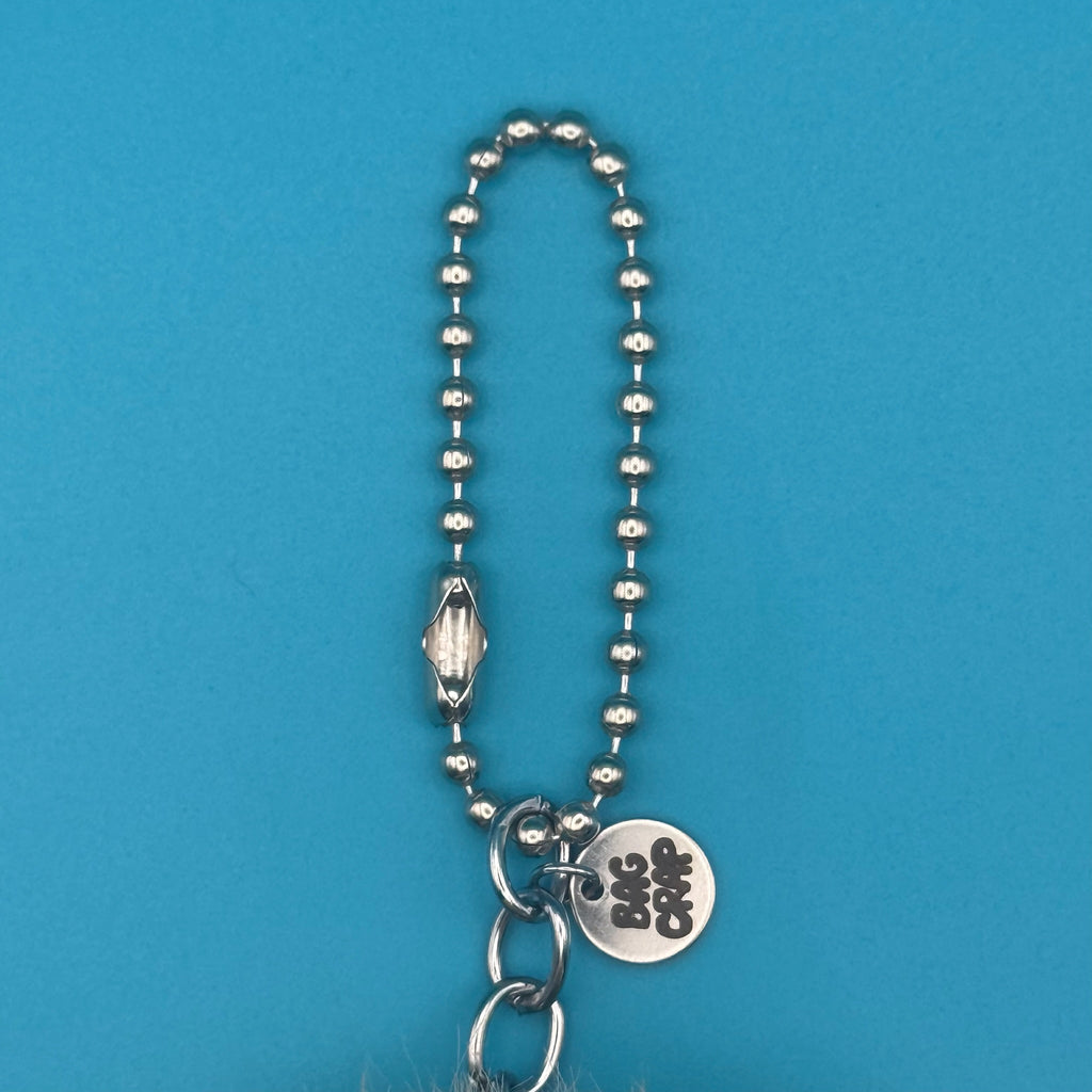 Mocha and Pink Pom Pom Walking Weirdo Bag Charm