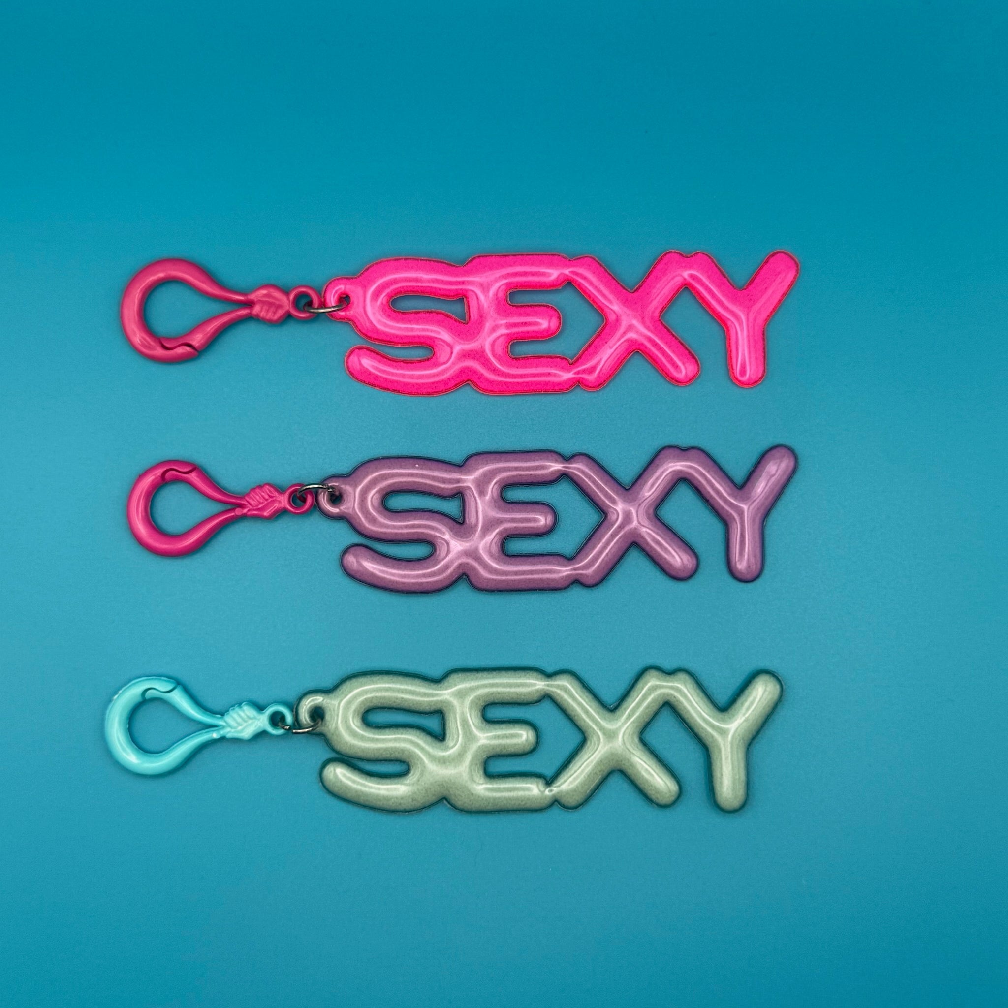 1980s Colorful 'SEXY' Jelly  s -  vintage keychain vintage charms for bag nostalgia vintage keychains y2k collectible - Bag Crap
