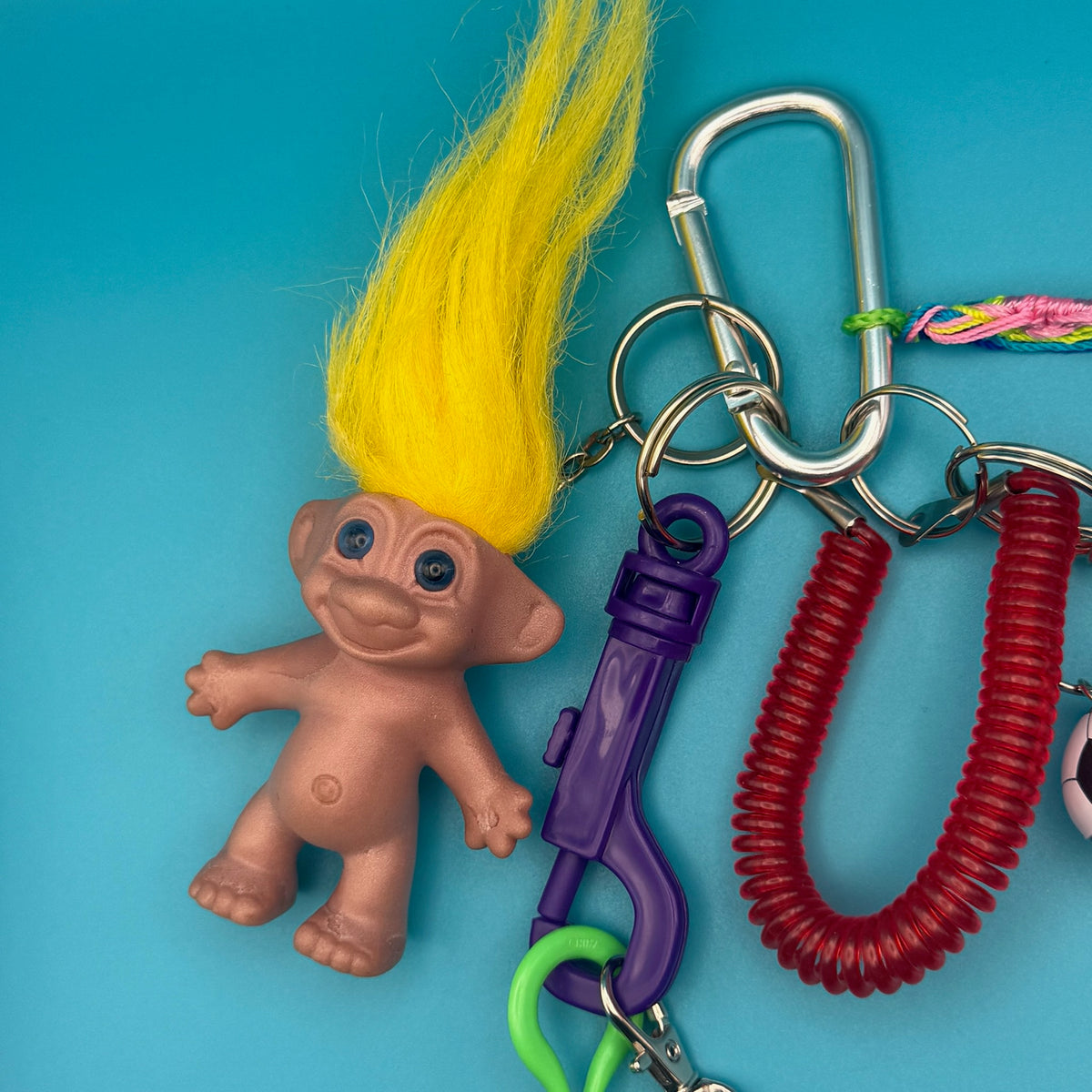 Yellow Troll Cell Phone   Pack - troll charms troll keychains vintage keychain vintage charms for bag nostalgia vintage keychains y2k collectible - Bag Crap