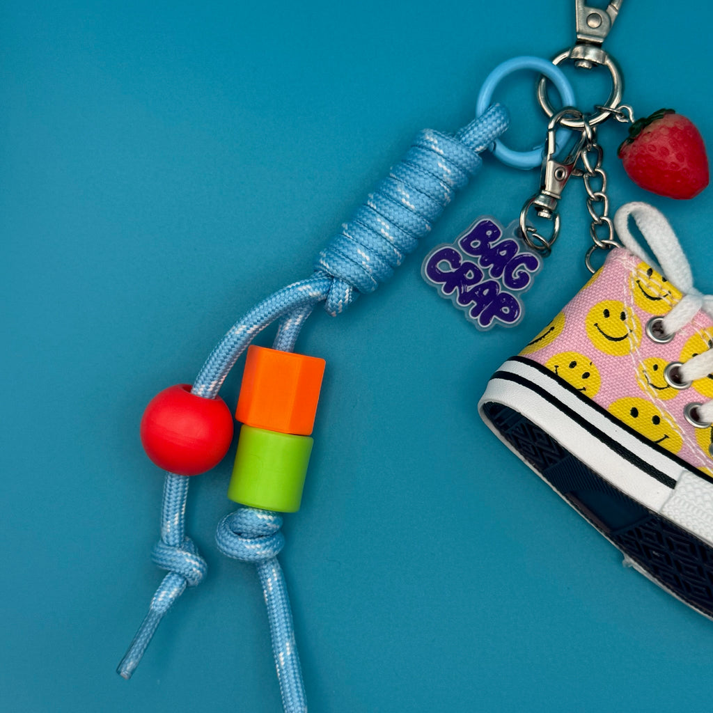 Vintage Pink Smiley Face Sneaker Bag Charm Pack