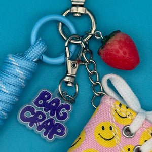 Pink Smiley Face Sneaker   Pack - vintage bag charm packs nostalgia vintage y2k vintage keychain vintage charms for bag nostalgia vintage keychains y2k collectible - Bag Crap