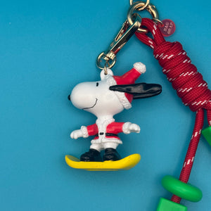 Holiday Snowboarding Santa Snoopy   Pack - snoopy rar peanuts vintage keychain vintage charms for bag nostalgia vintage keychains y2k collectible - Bag Crap
