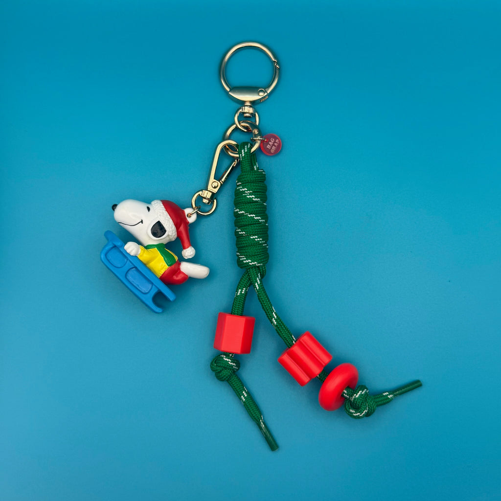 Vintage Holiday Sledding Snoopy Bag Charm Pack