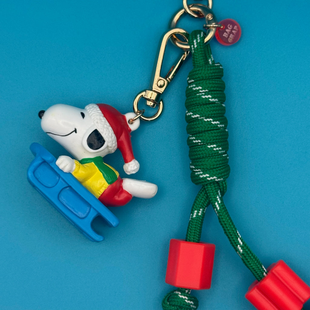 Vintage Holiday Sledding Snoopy Bag Charm Pack
