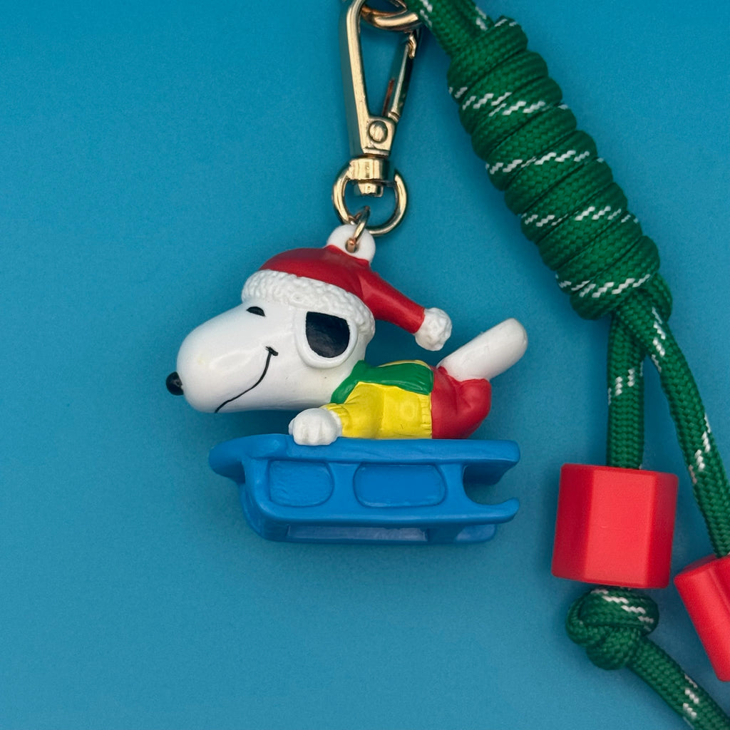 Vintage Holiday Sledding Snoopy Bag Charm Pack