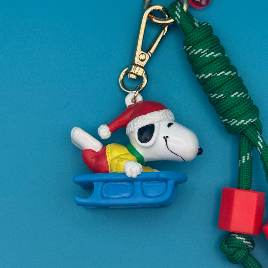 Vintage Holiday Sledding Snoopy Bag Charm Pack