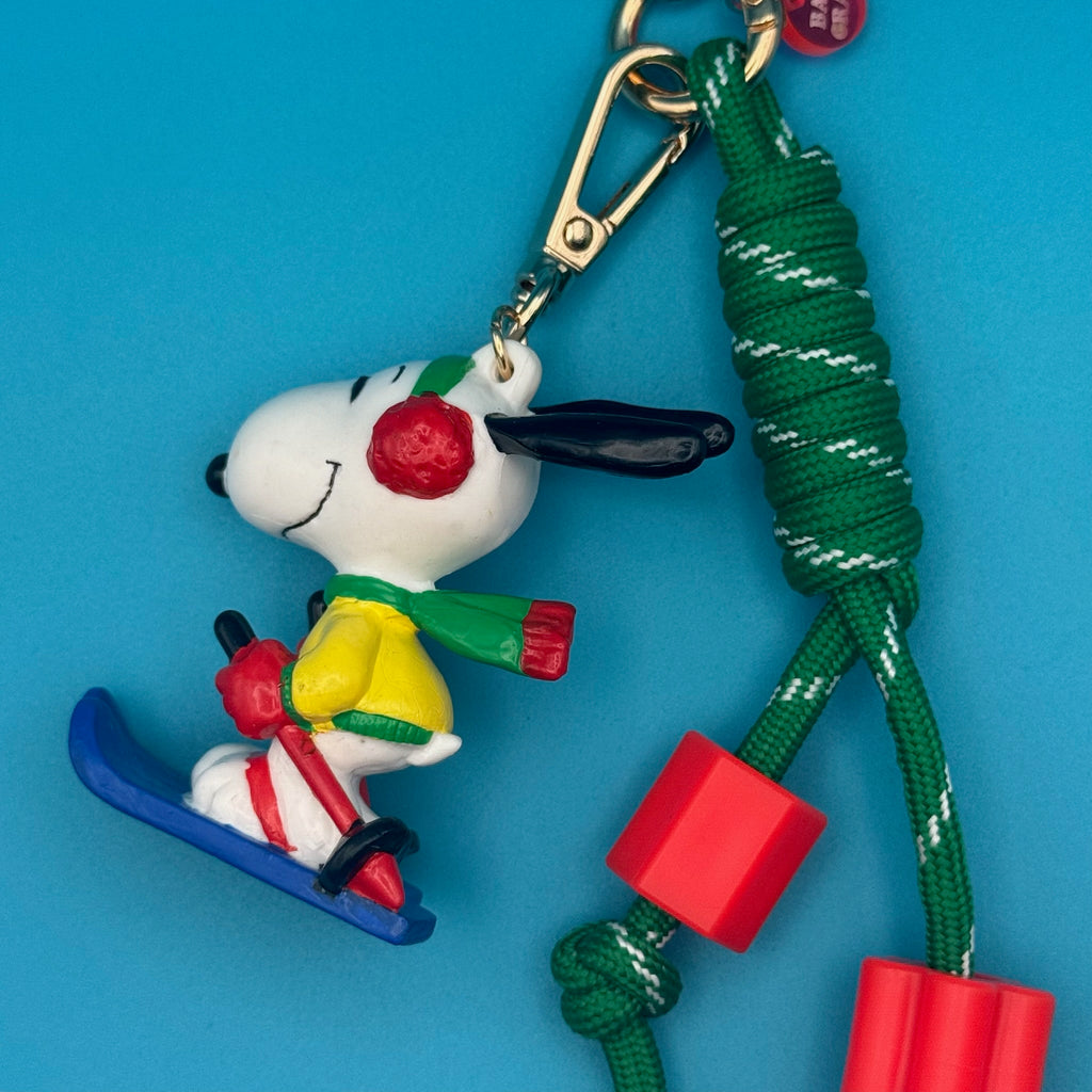 Vintage Winter Holiday Skiing Snoopy Bag Charm Pack