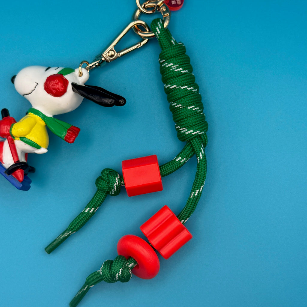 Vintage Winter Holiday Skiing Snoopy Bag Charm Pack