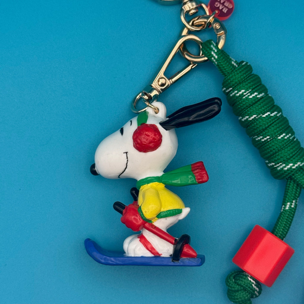 Vintage Winter Holiday Skiing Snoopy Bag Charm Pack
