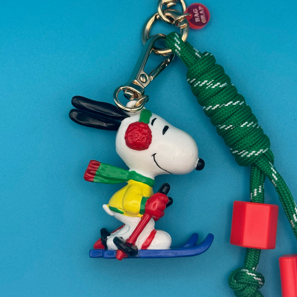 Vintage Winter Holiday Skiing Snoopy Bag Charm Pack