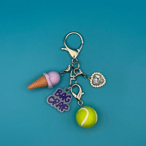5' Ice Cream + Tennis Trinket   Pack - vintage bag charm packs nostalgia vintage y2k vintage keychain vintage charms for bag nostalgia vintage keychains y2k collectible - Bag Crap
